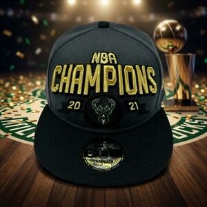 New Era 9FIFTY Milwaukee Bucks 2021 NBA Finals Champions Snapback Hat Cap NWT